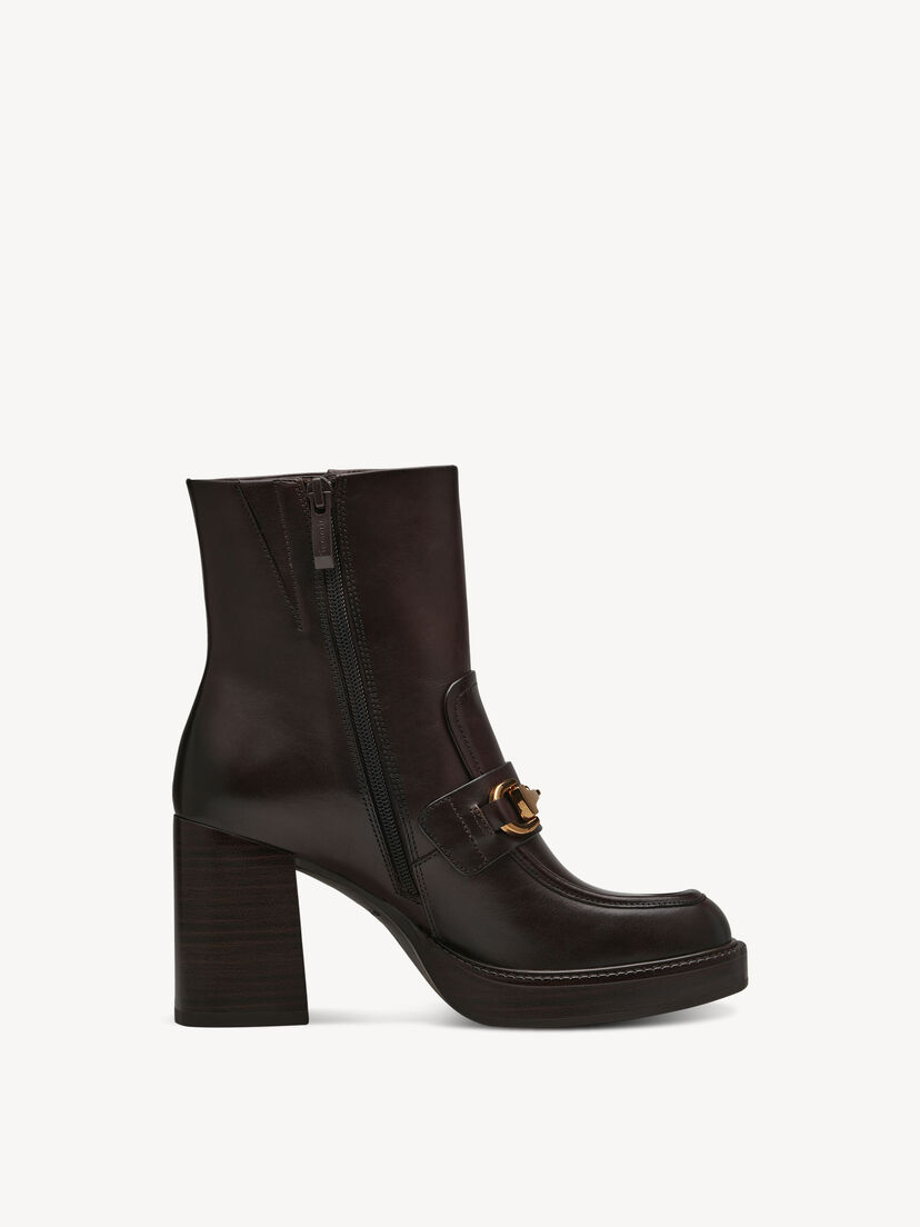 Leren Enkellaarsje - bruin, MAHOGANY, hi-res