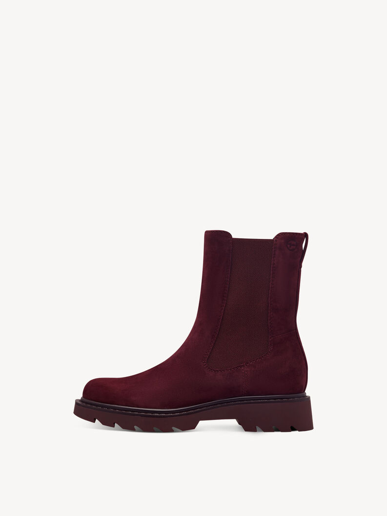 Bottine Chelsea en cuir - rouge, MERLOT, hi-res