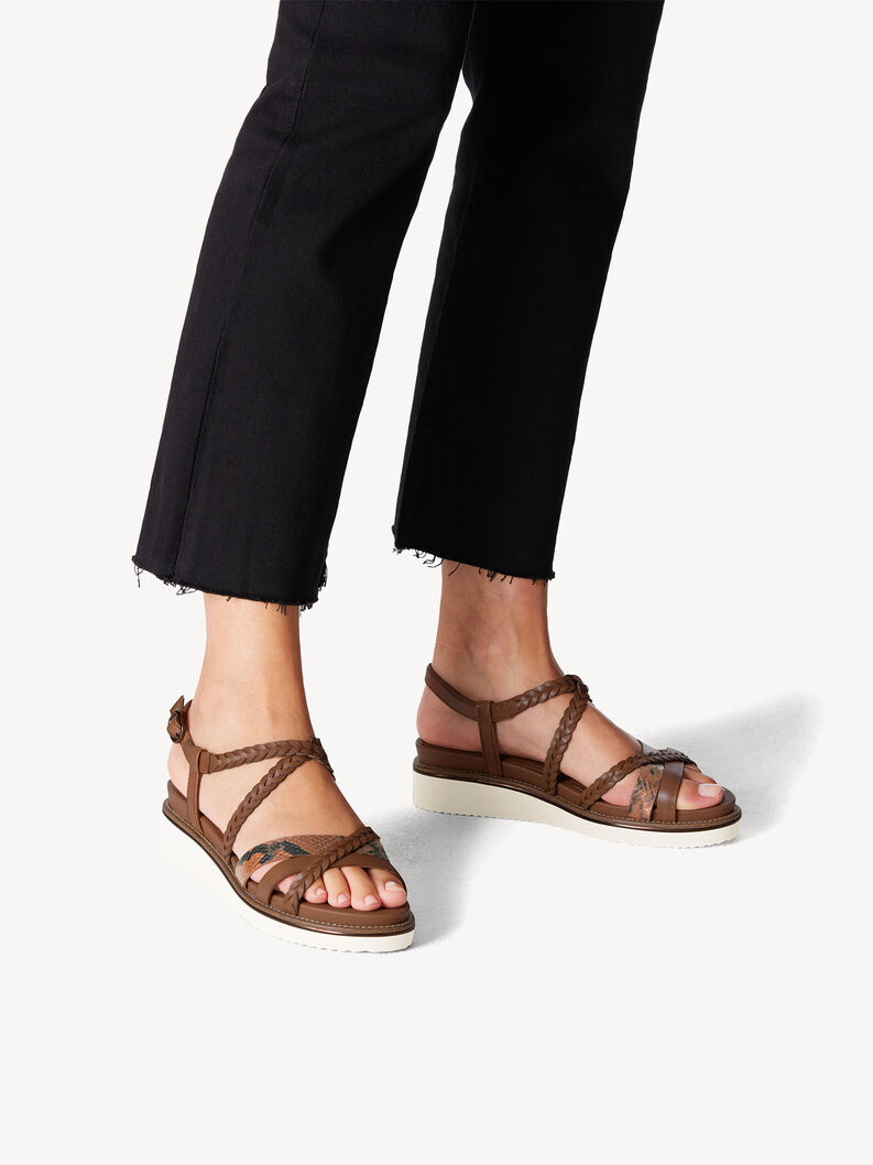 Heeled sandal - brown, COGNAC, hi-res