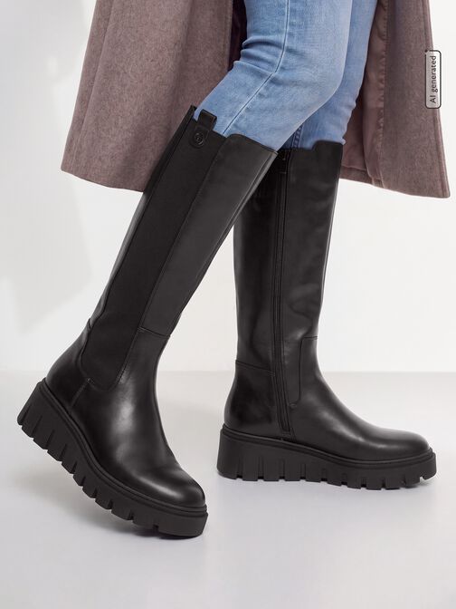 st&oslash;vler, BLACK LEATHER, hi-res
