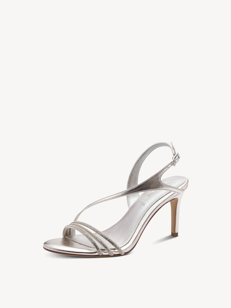 Sandalette - metallic, PLATINUM, hi-res