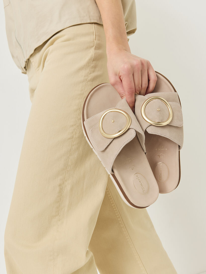 Leren Slipper - beige, beige, hi-res