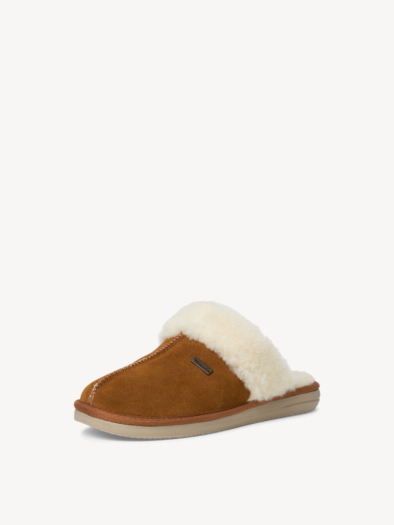 Leather Slippers - beige, CUOIO, hi-res