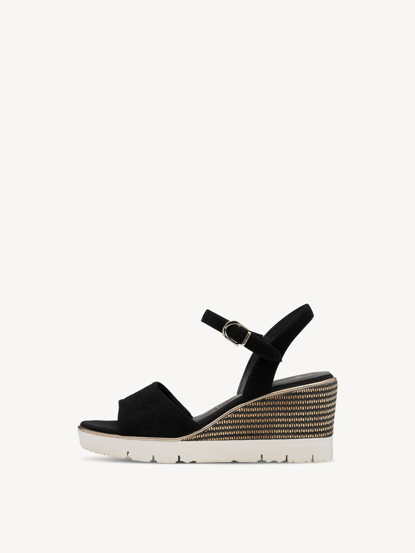 Leren Sandaaltje - zwart, BLACK, hi-res