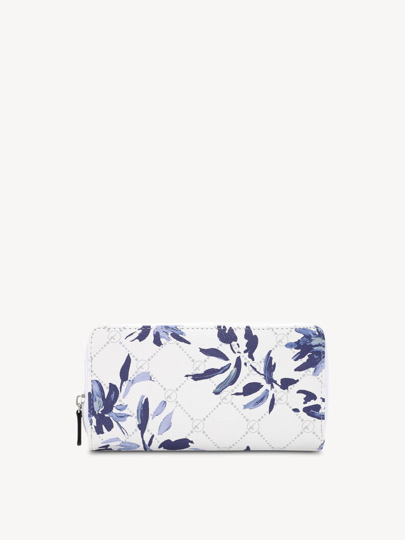 Wallet - white, flower, hi-res