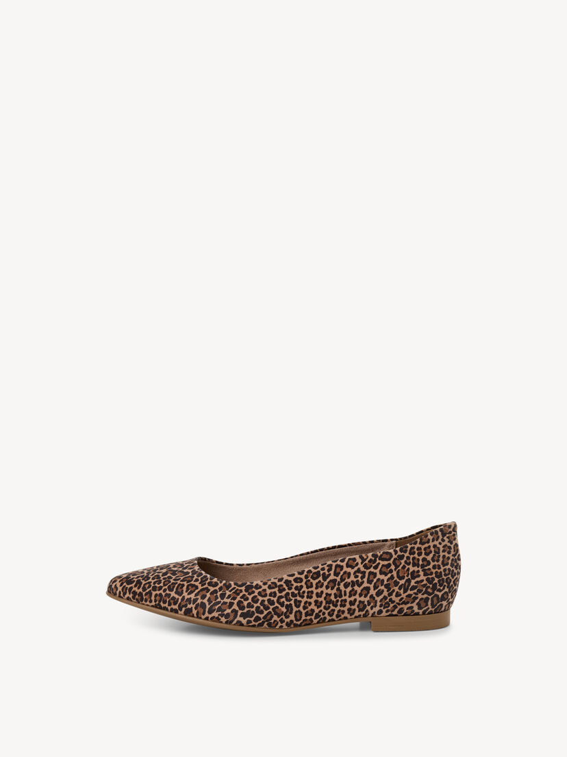 Leren Ballerina - bruin, LEOPARD, hi-res