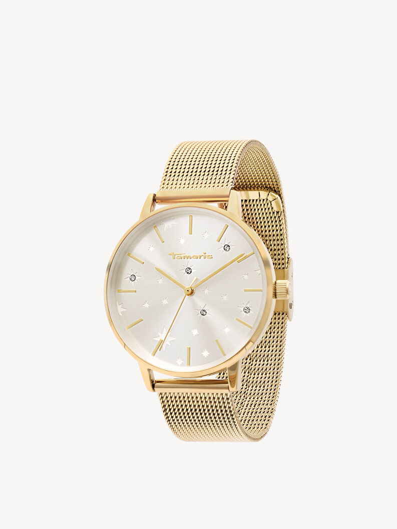 Uhr, gold-silber sunray, hi-res