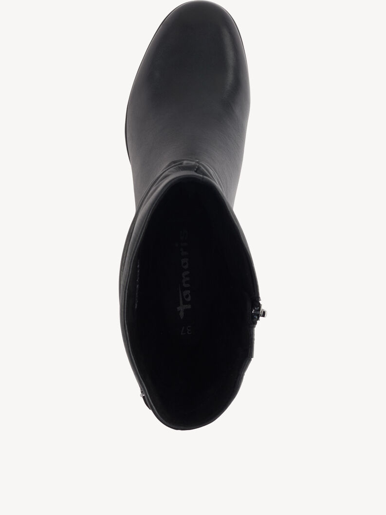 Lederstiefelette - schwarz, BLACK LEATHER, hi-res