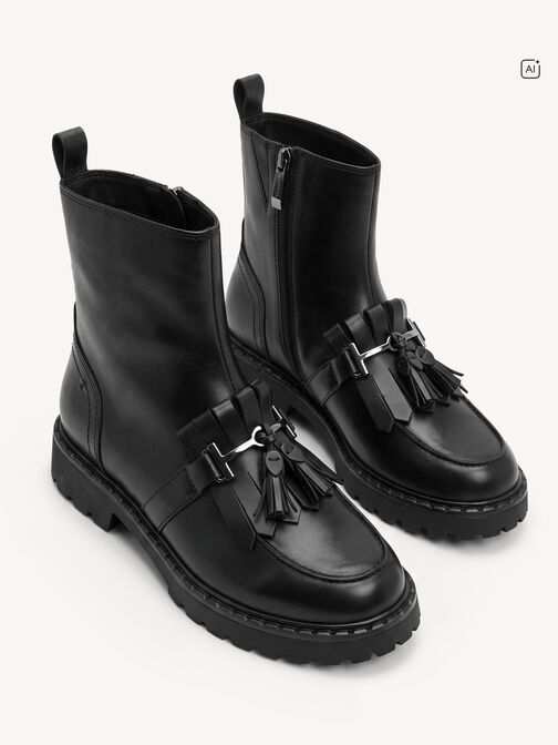 Stiefelette, BLACK LEATHER, hi-res