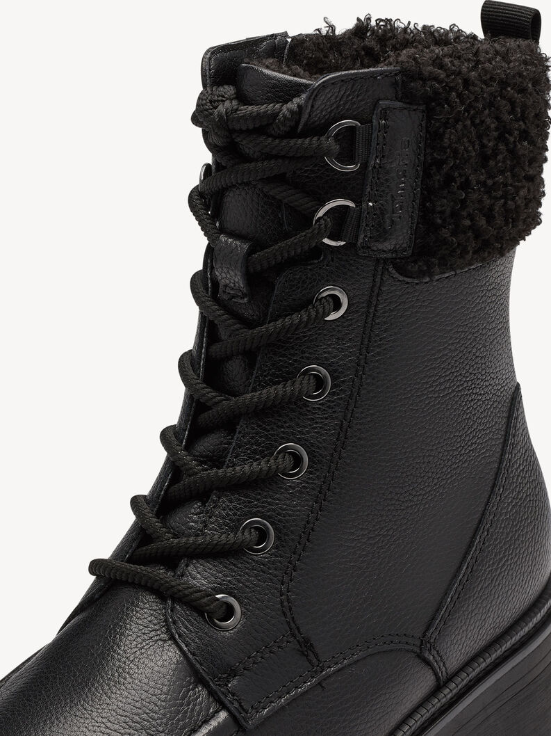 Lederstiefelette - schwarz Warmfutter, BLACK, hi-res