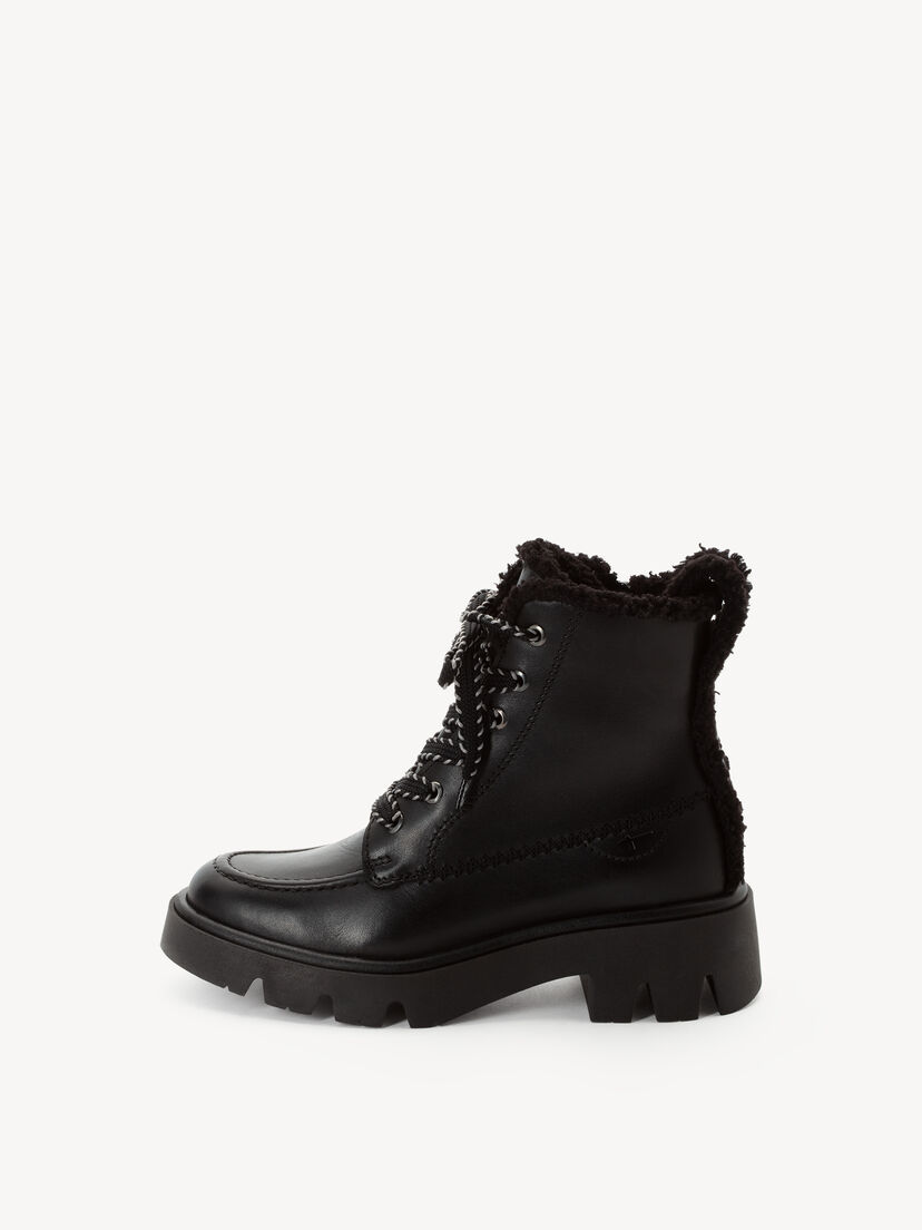 Enkellaarsje - zwart warme voering, BLACK LEATHER, hi-res