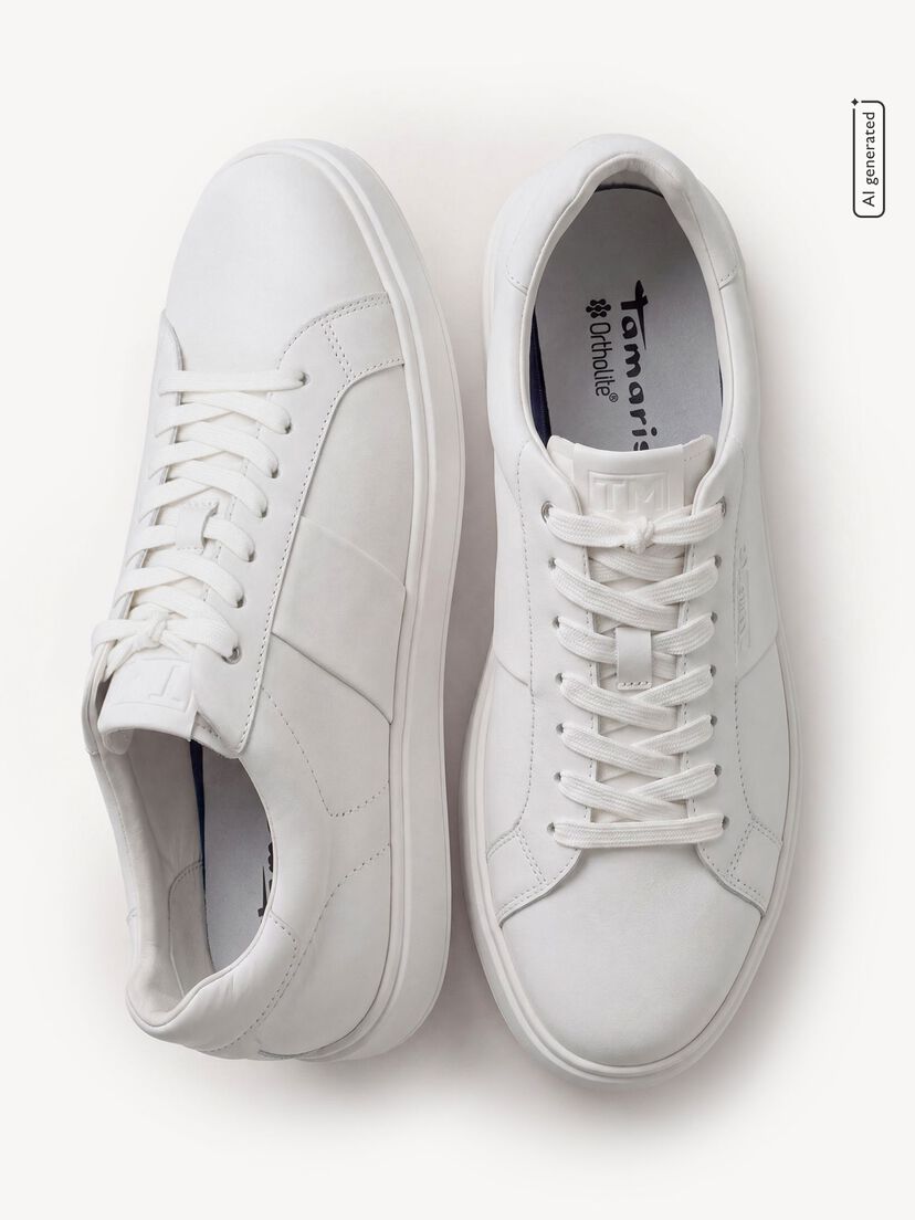 Leren Sneaker - wit, WHITE LEATHER, hi-res