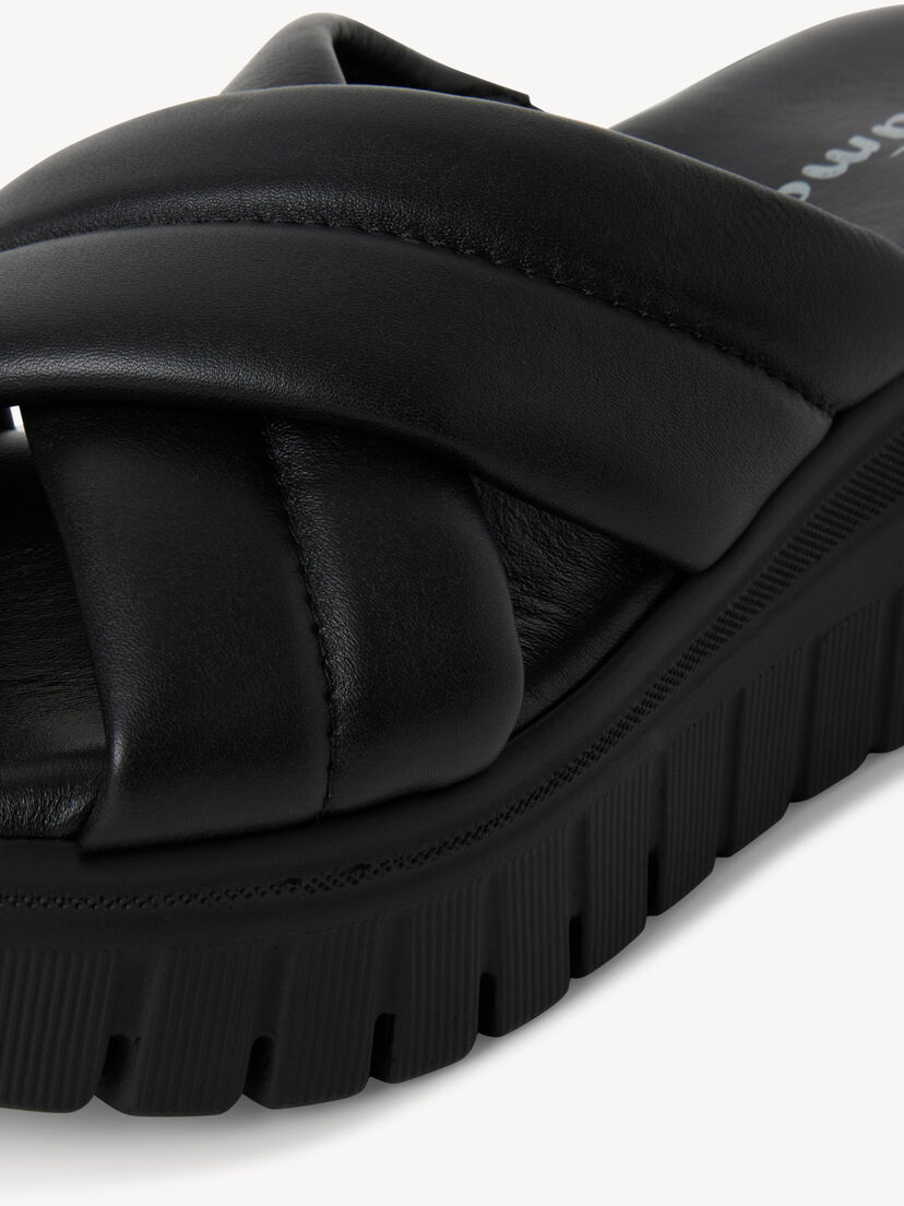 Leren Slipper - zwart, BLACK LEATHER, hi-res