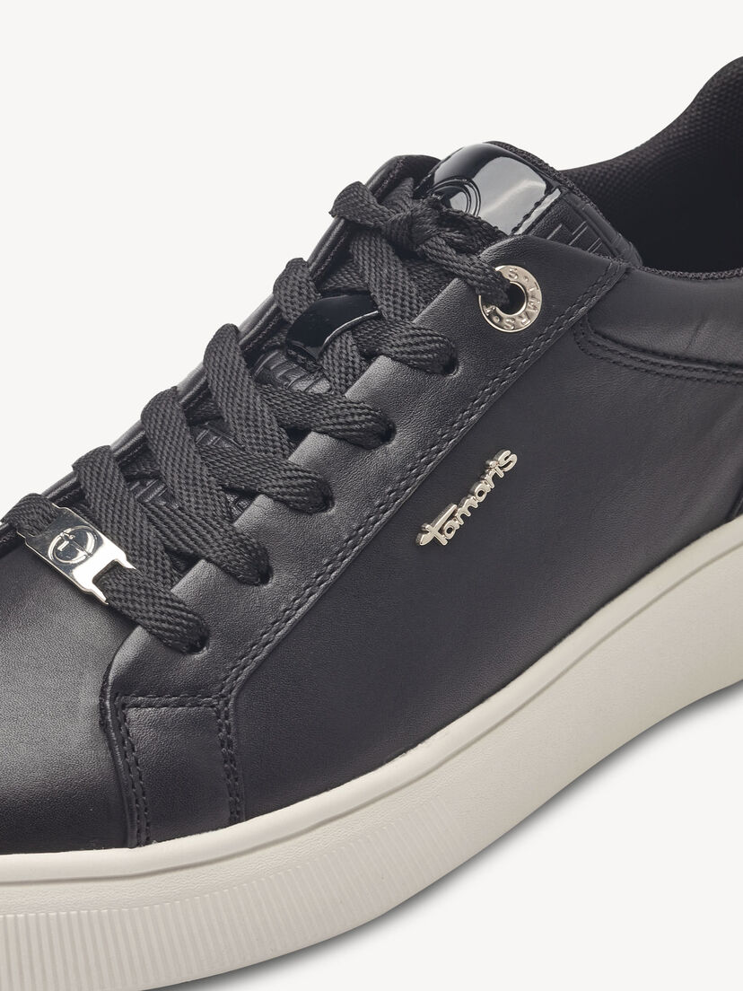 Leren Sneaker - zwart, BLACK, hi-res