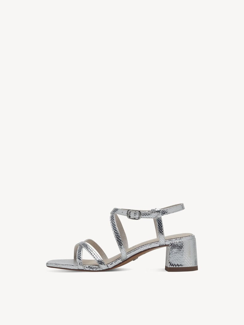 Heeled sandal - silver, SILVER STRUCT., hi-res
