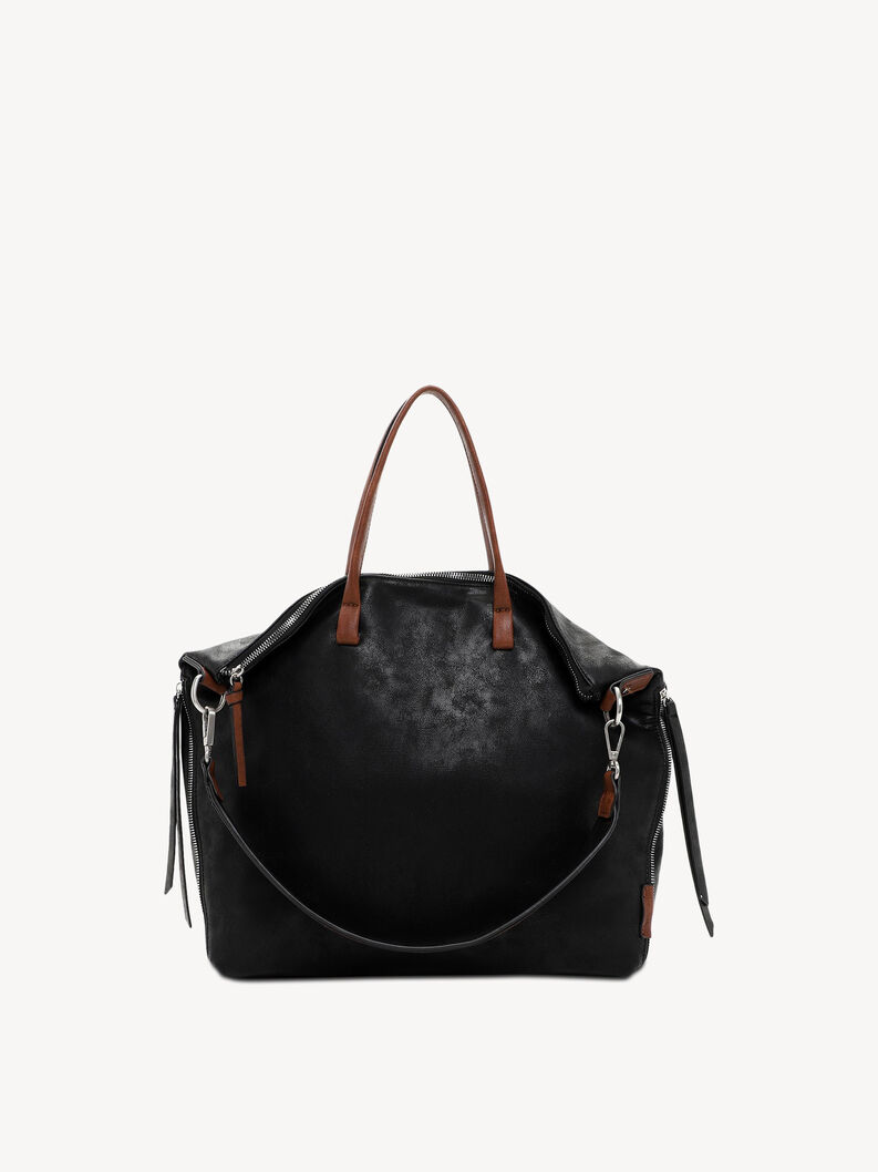 Τσάντα για ψώνια - μαύρο, black/cognac, hi-res