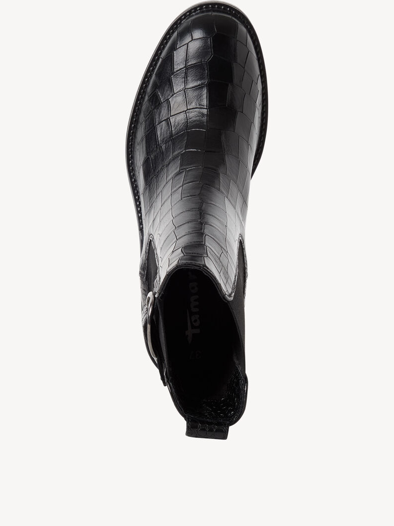 Bottine Chelsea en cuir - noir, BLACK CROCO, hi-res