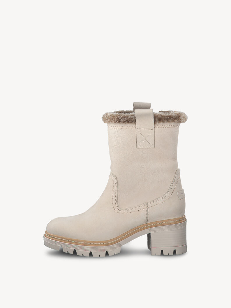 Leather Bootie - beige warm lining, ANTELOPE, hi-res