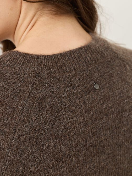Strickpullover, Mid Brown Melange, hi-res