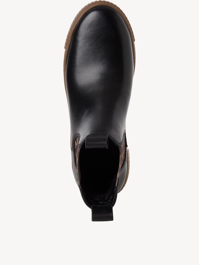 Leren Chelseaboot - zwart, BLACK/LEOPARD, hi-res