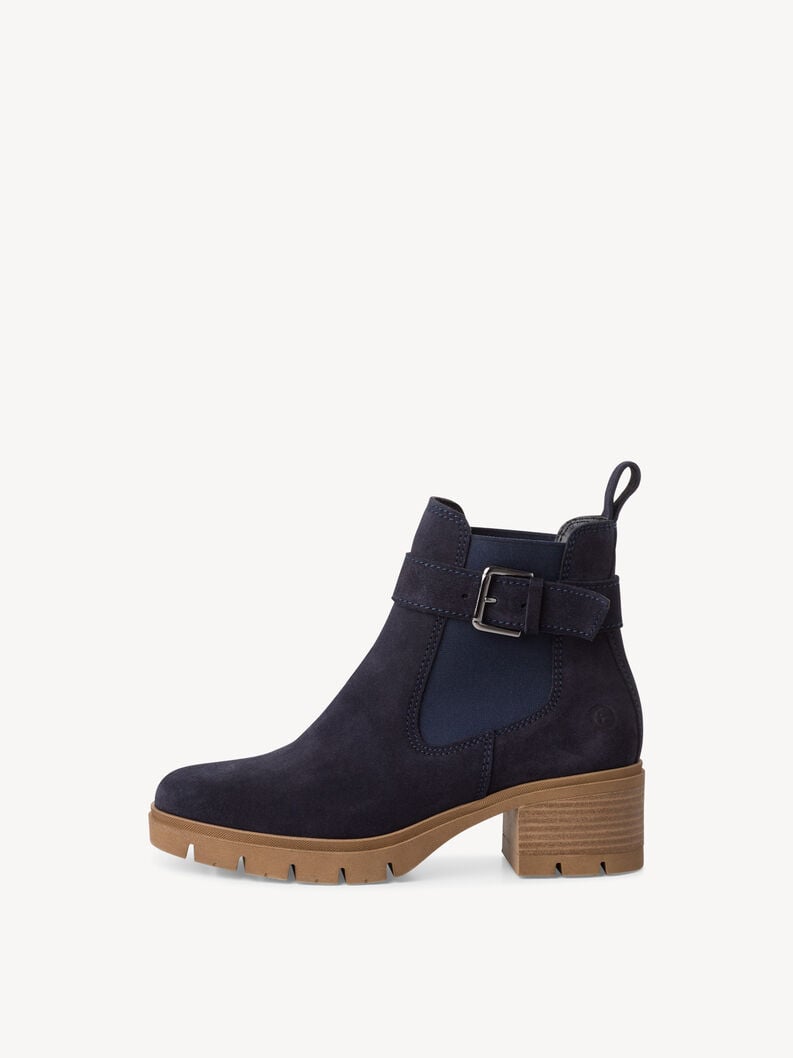 Bottine Chelsea en cuir - bleu, NAVY, hi-res