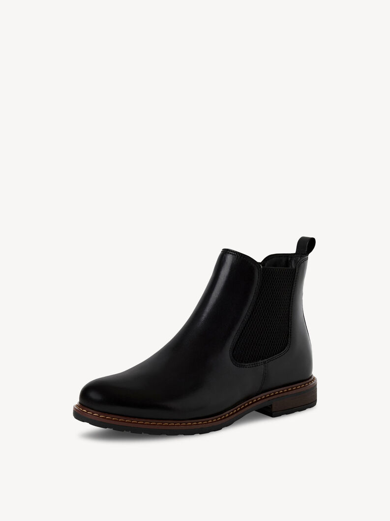 Leder Chelsea Boot - schwarz, BLACK LEATHER, hi-res