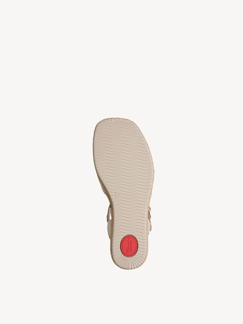 Leather Heeled sandal - metallic, LT GOLD, hi-res