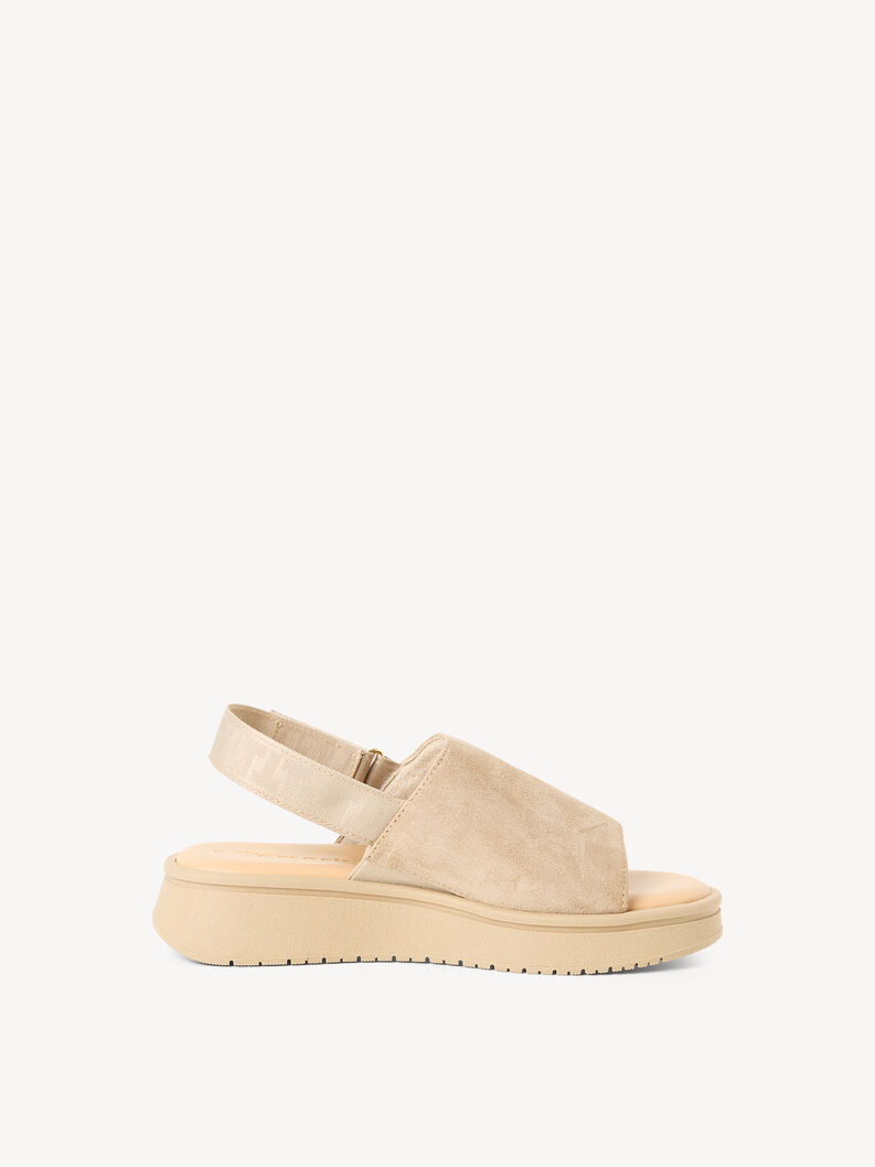 Ledersandalette - beige, BEIGE, hi-res