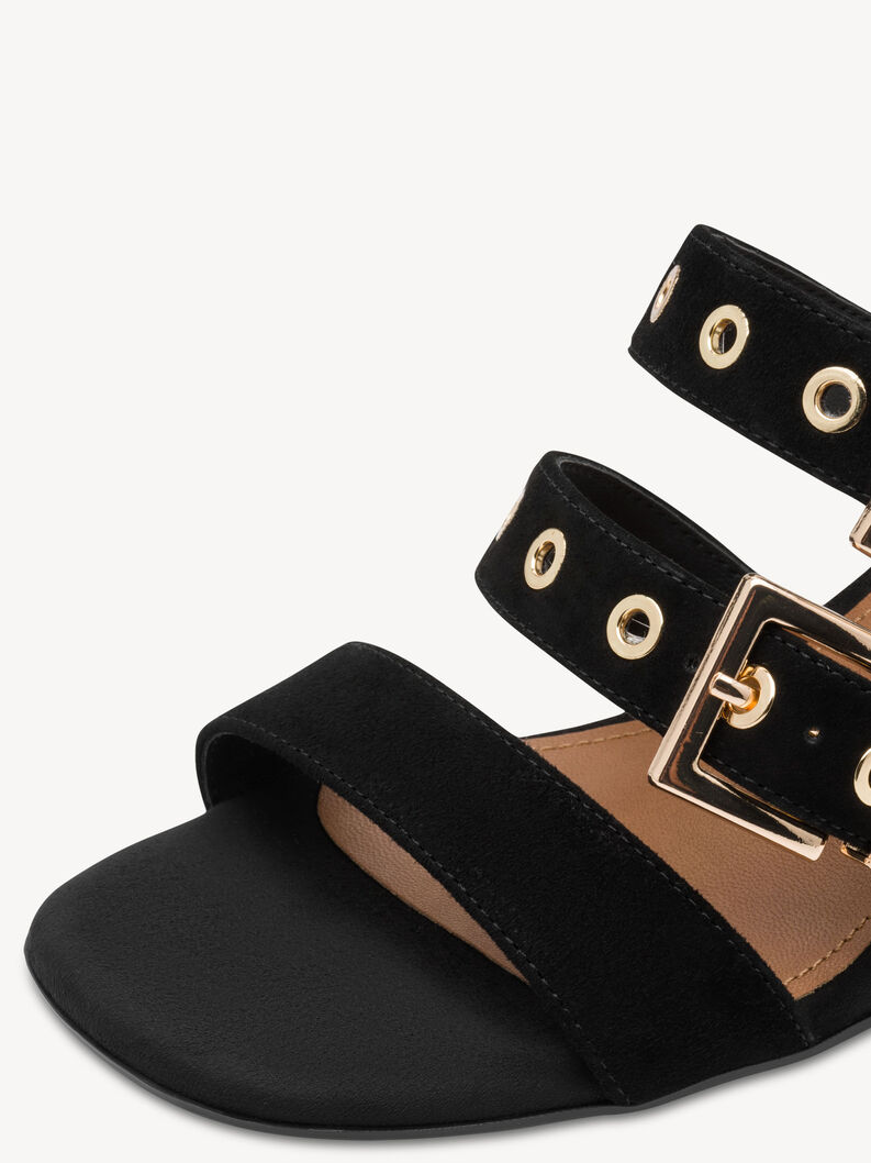 Lederpantolette - schwarz, BLACK, hi-res