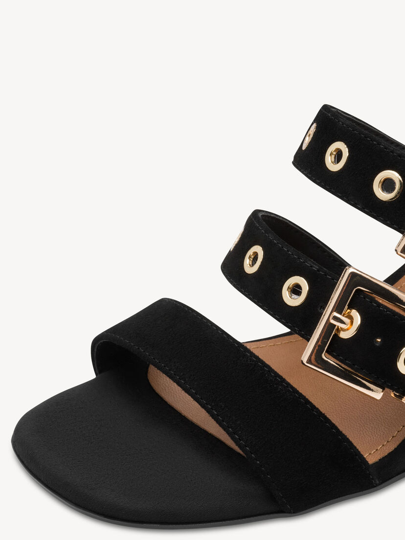 Leren Slipper - zwart, BLACK, hi-res