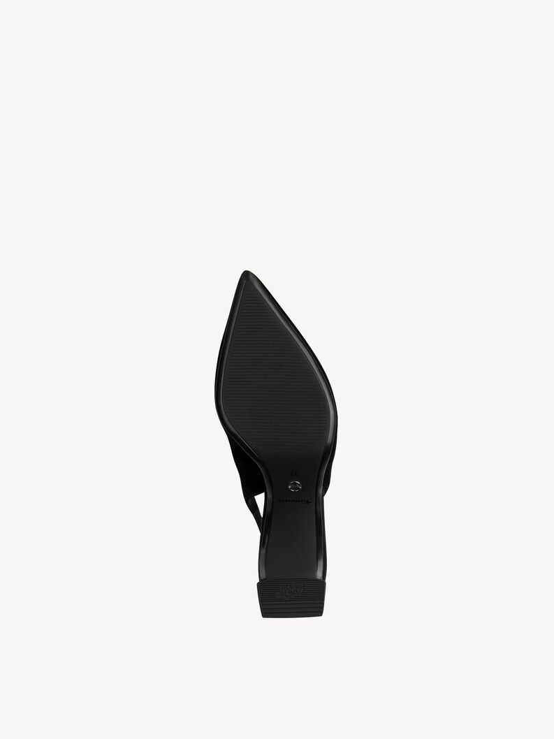 Leather sling pumps - black, BLACK SUEDE, hi-res