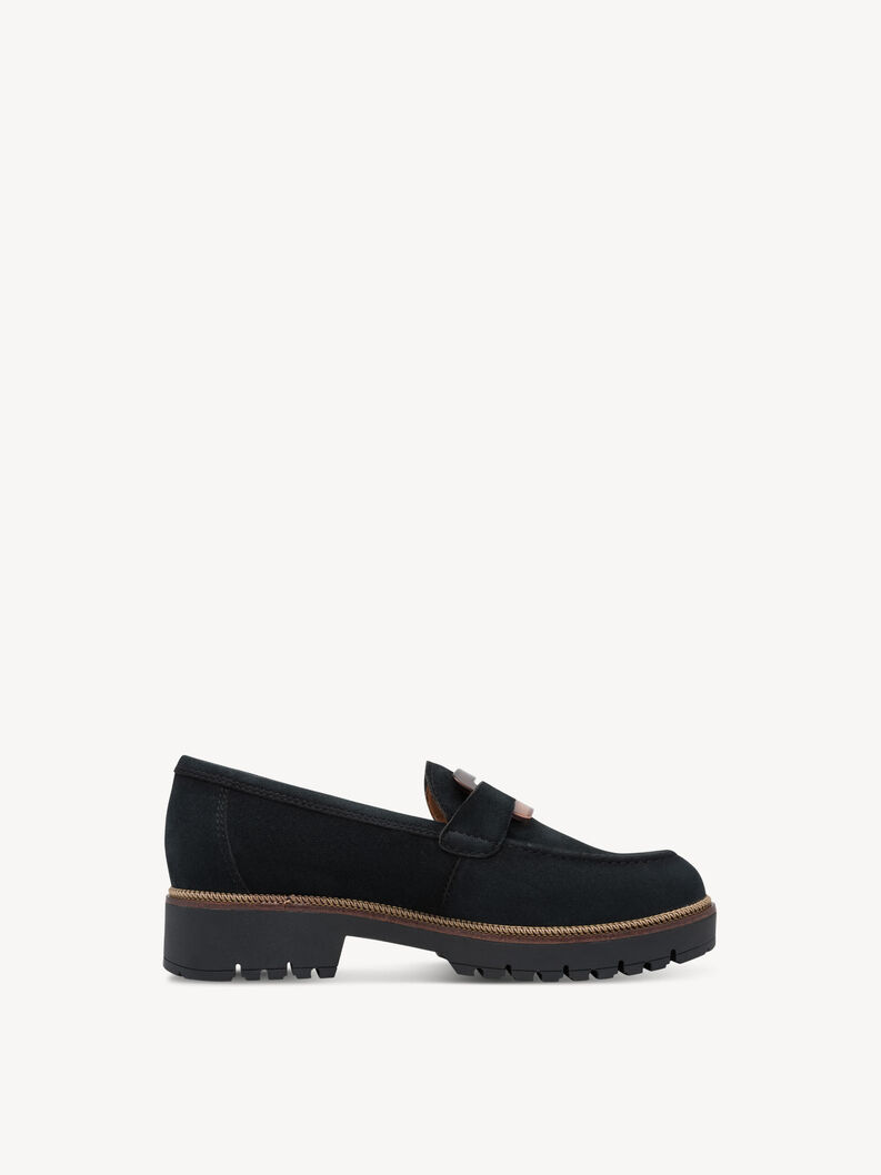Lederslipper - blau, NAVY, hi-res