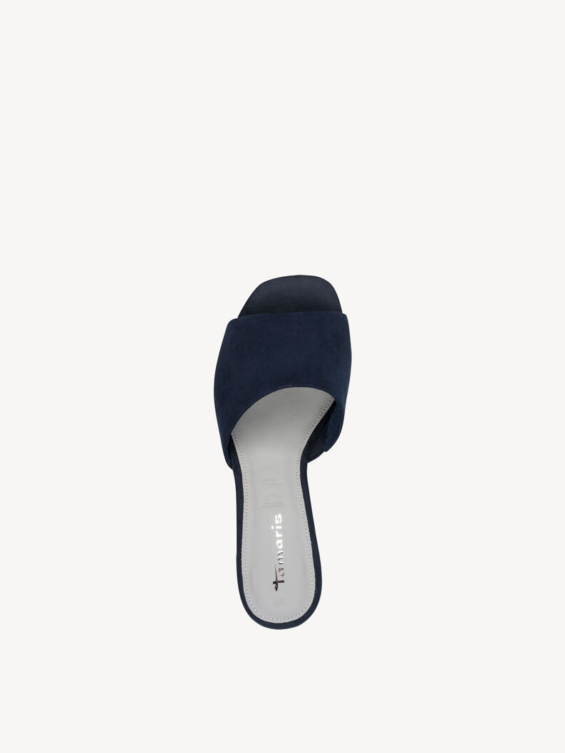 Lederpantolette - blau, NAVY SUEDE UNI, hi-res