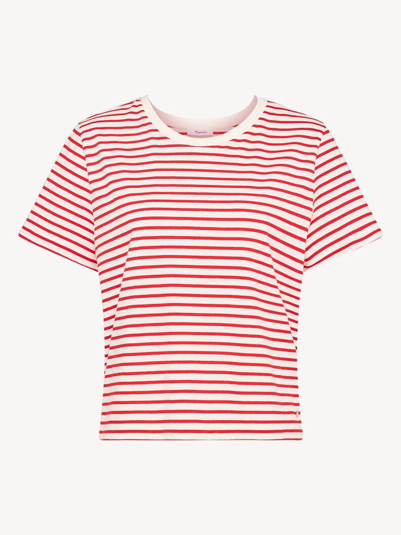 T-shirt - rouge, Goji Berry / Bright White Striped Tee, hi-res