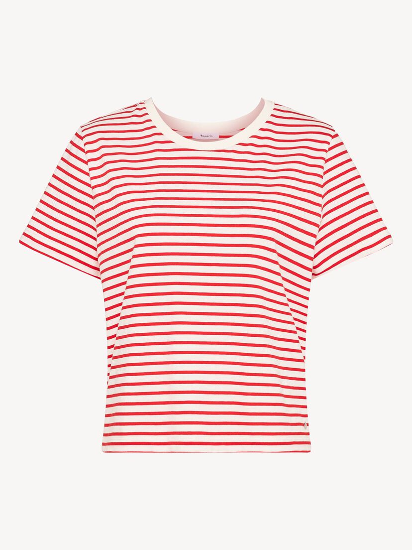 T-shirt - rood, Goji Berry / Bright White Striped Tee, hi-res