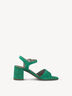 Leather Heeled sandal - green, GREEN SUEDE, hi-res