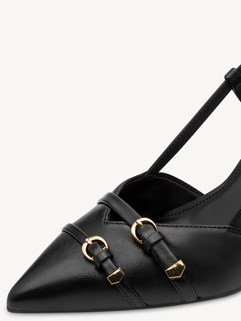 Scarpe con cinturino alla caviglia, BLACK LEATHER, hi-res