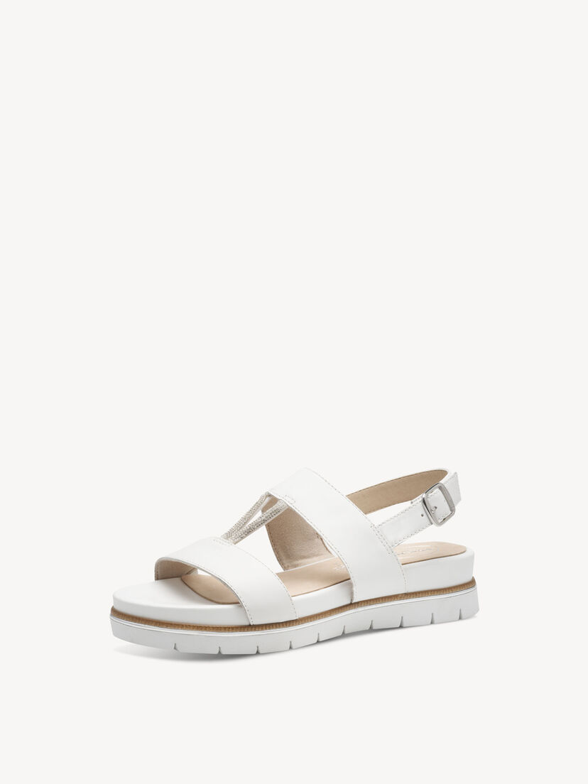 Leren Sandaaltje - wit, WHITE, hi-res