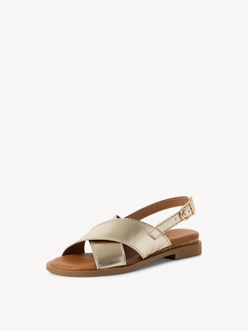 Sandale en cuir - doré, LIGHT GOLD MET, hi-res