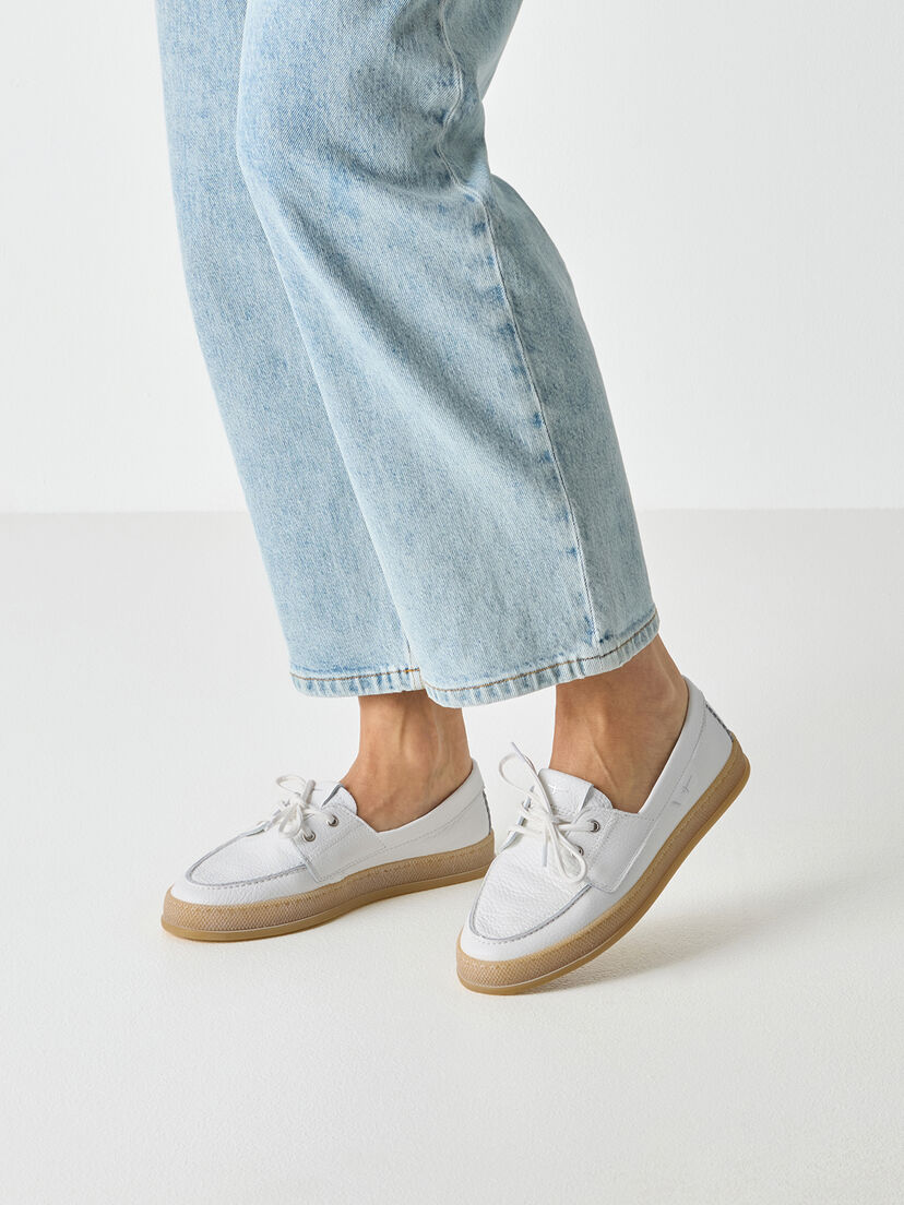 Leren Mocassin - wit, WHITE LEATHER, hi-res