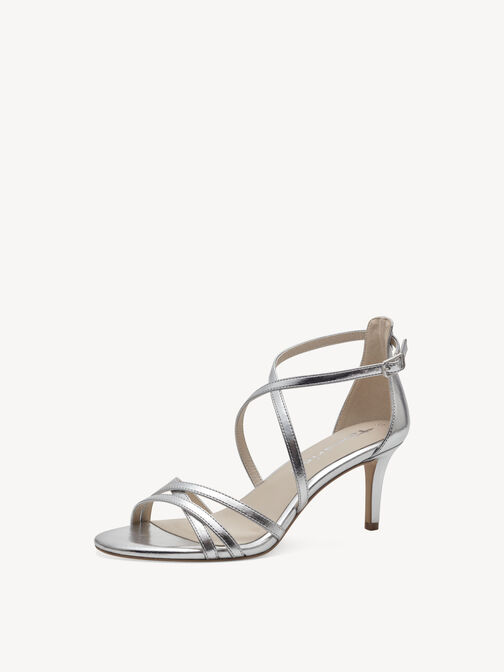 Sandale à talon, SILVER, hi-res