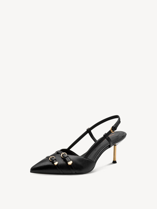 escarpin, BLACK LEATHER, hi-res