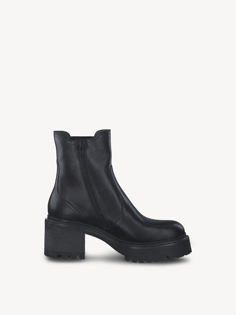 Bottine en cuir - noir doublure chaude, BLACK LEATHER, hi-res