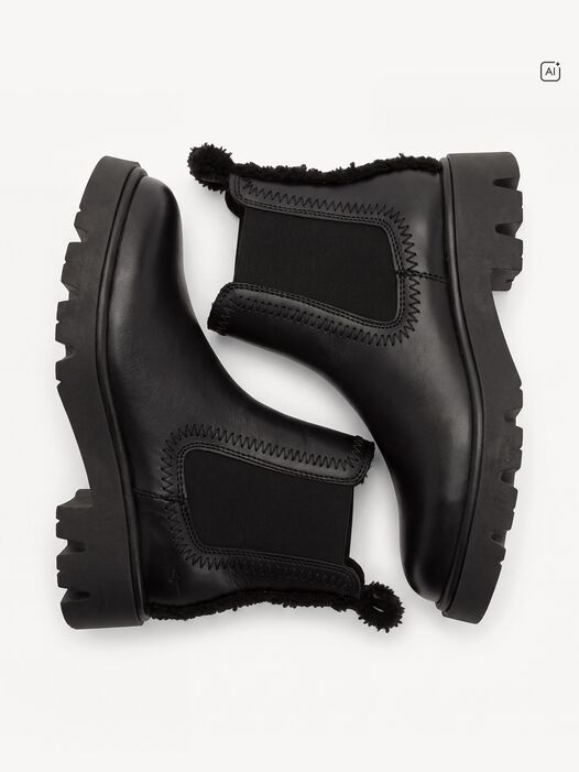 Enkellaarsje, BLACK LEATHER, hi-res