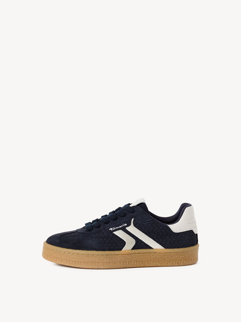 Leren Sneaker - blauw, NAVY, hi-res