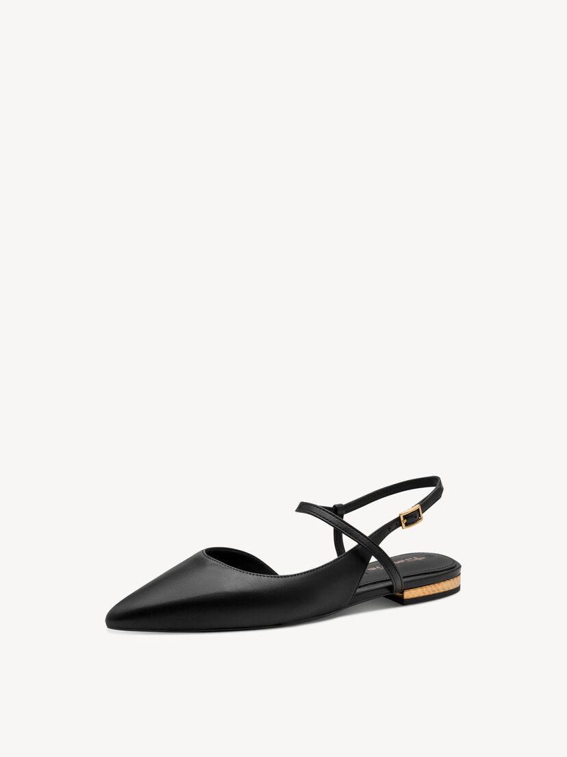 Leren Slingpumps - zwart, BLACK, hi-res