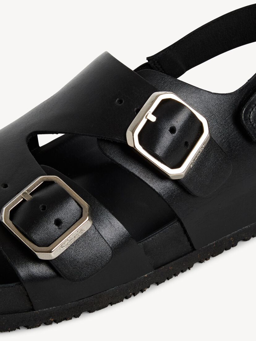 Sandaaltje, BLACK LEATHER, hi-res