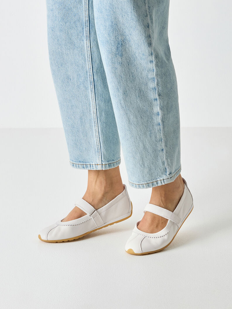 Lederballerina - wei&szlig;, WHITE, hi-res