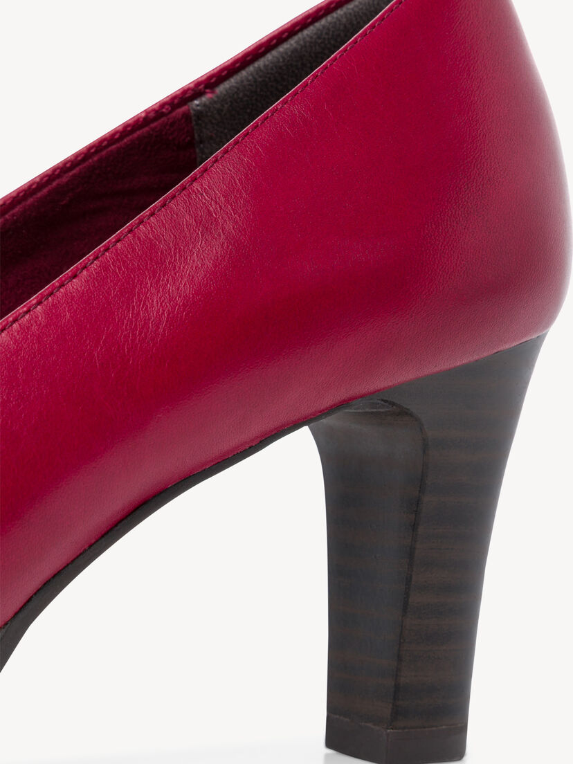 Leren Pumps - rood, SCARLET, hi-res
