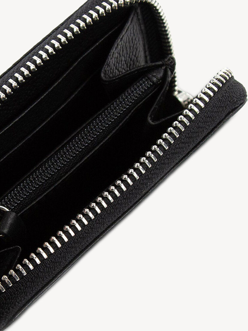 Leren Portemonnee - zwart, black, hi-res